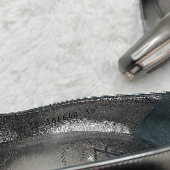 Yves Saint Laurent Mirror Pumps YSL Heels Silver Pewter Vintage mirrored vtg 8.5 - Picture 9 of 14